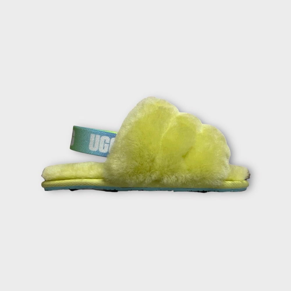 Ugg Lime Pale Green Fluff Yeah Slide